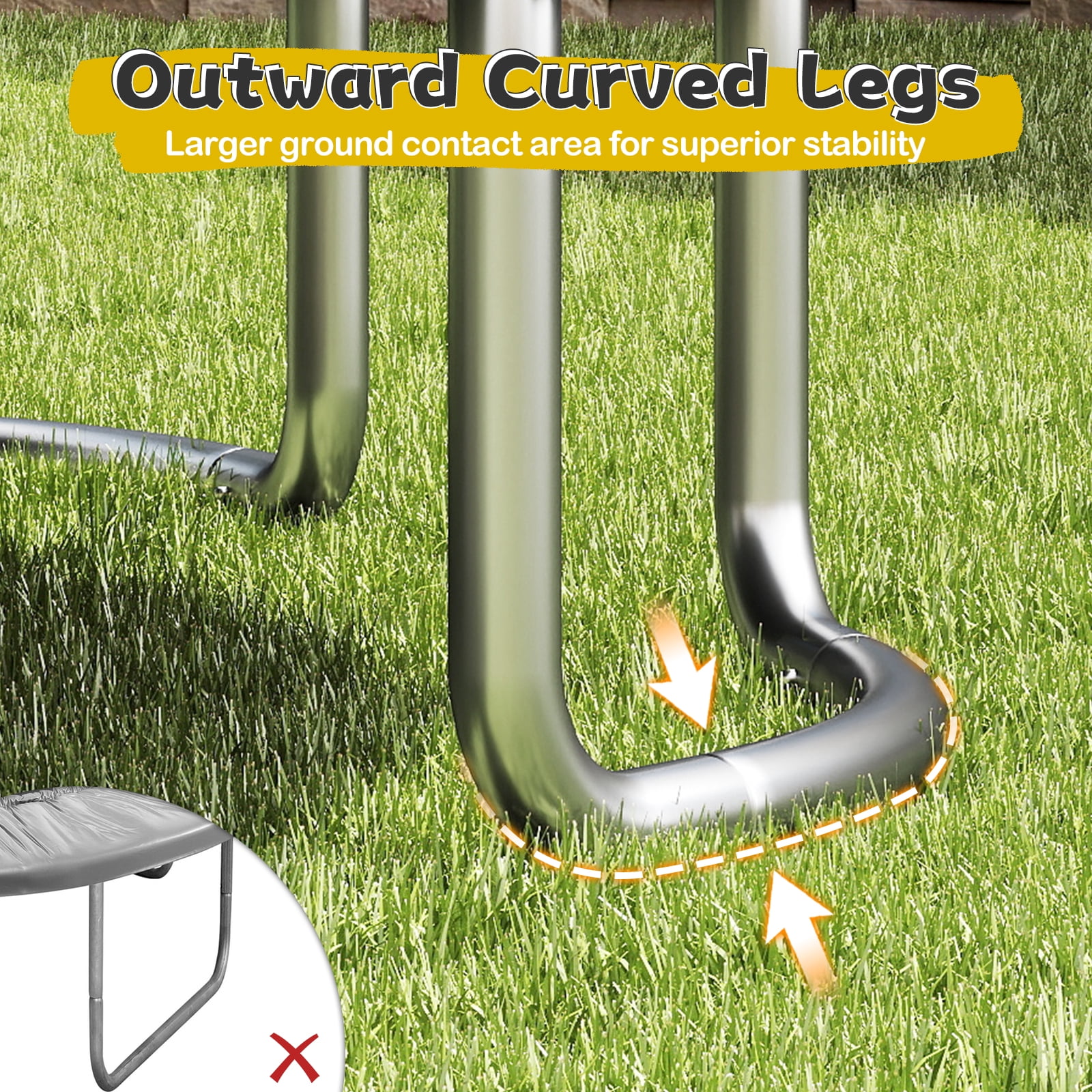 Gymax 15 FT Outdoor Trampoline w/Non-Slip Ladder Enclosure Net & Anti-Rust Coating Yellow & Black