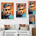 thumbnail image 4 of Designart "Coral Portrait Of Clooney I" Pop Art Floater Framed Canvas Prints, 4 of 5