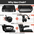 thumbnail image 6 of HYJY Office Desk Chair Executive Computer Ergonomic PU Leather Mid-Back Gaming Chair with Wheels Adjustable Flip-up Armrest Swivel for Home, Bedroom, Study (Jet Black), 6 of 12