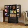 thumbnail image 3 of Asofer 47" Kitchen Pantry Storage Cabinet, Wood Buffet Cabinet with 2 Doors, 8 Shelves & 2 Drawers, Black, 3 of 6