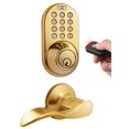 thumbnail image 1 of MiLocks XFL-02P Digital Deadbolt Door Lock and Passage Lever Handle Combo with Keyless Entry via Remote Control and Keypad Cod, 1 of 2