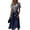 Navy, variant on Minjewel Ladies Floral Casual Fashionable Short Sleeve V-Neck Dress for Spring Summer Women's Daily Casual Wear,Dark Gray,L