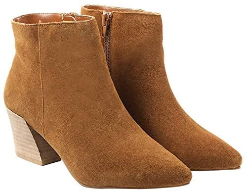 kensie leyton suede stacked heel bootie