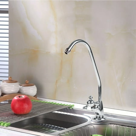 Chrome Kitchen Sink Faucet Single Handle One Hole Drinking Water Tap Kit Rotatable Cold Water Pull Out Faucet Tap