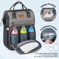 thumbnail image 4 of Baby Diaper Bag Backpack for Newborn Essentials, Kabaqoo Multifunctional Diaper Backpack Gray Gift, 4 of 8