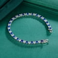 thumbnail image 4 of Celvieroot 4mm Silver Rhodium Plated Birthstone Tennis Bracelets for Women Secure Locking Clasp Birthday Gift Jewelry for Women, 4 of 7
