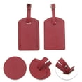 thumbnail image 3 of Unique Bargains 1 Pc Solid Color Texture Luggage Tag for Travel Red PU, 3 of 5