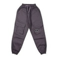 thumbnail image 3 of Girls Cargo Pants Casual Cargo Joggers Wide Leg Purple Cargo with Pockets Girl Pants Size 8-10 Years, 3 of 9