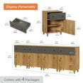 thumbnail image 3 of WAMPAT 4-in-1 Wood Dresser with 4 Drawers and 4 Cabinets for Bedroom, Modern Chest of Drawers, 94" Wide, Oak Brown&Dark Gray, 3 of 6