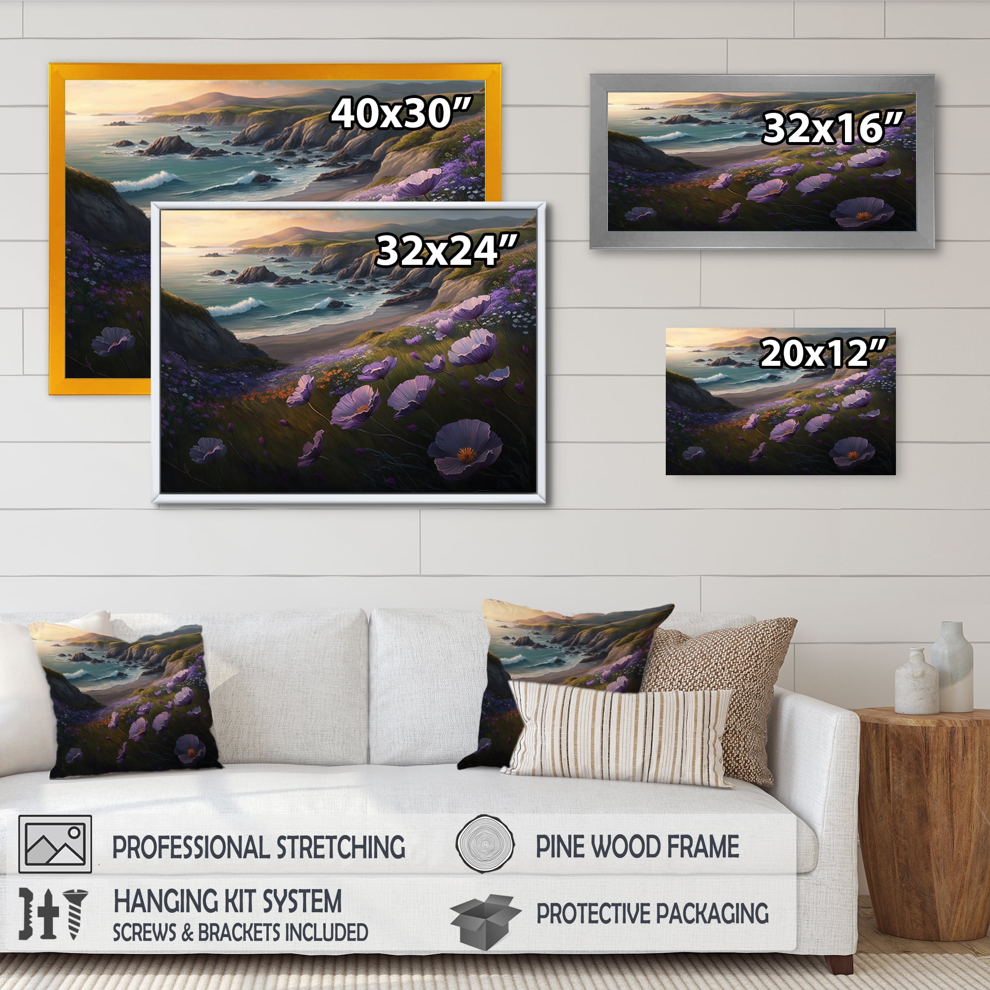 Designart Flowers By The Coast V Canvas Wall Art
