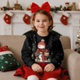 thumbnail image 2 of Uorisanigo Toddler Sweatshirt Girl Pullover Sweater Christmas Snowman Gifts Long Sleeve Crewneck Sweatshirt Shirts with Ruffled Shoulders for Playtime & Outings Age 1-8, 2 of 7
