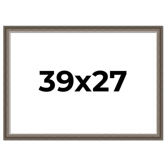 39x27 Frame Brown Solid Wood Picture Frame | 1.75 Inch Moulding Width | Austin Frame Complete with