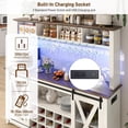 thumbnail image 5 of ANPOO 63"W Farmhouse Coffee Bar Cabinet with Power Outlet and LED Light, 58"H Wine Bar Cabinet with 4 Tier Storage Hutch, Kitchen Buffet Cabinet with 15 Wine and Glass Racks for Kitchen Dining Room, 5 of 8