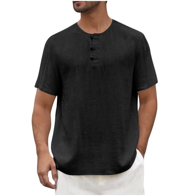 fheaev T-Shirts à Manches Courtes pour Hommes Mode Décontractée Confortable Col Rond Basique Chandail Blouses Haut Été Plage T-Shirts Sport Doux Ajustés