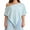 Sky Blue, variant on Women Knit Poncho Loose Solid Off One Shoulder Irregular Hem Coverup Tops Casual Asymmetrical Shrug Sweaters