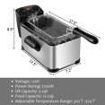 thumbnail image 2 of Costway 3.2 Quart Electric Deep Fryer 1700W Stainless Steel Timer Frying Basket, 2 of 10