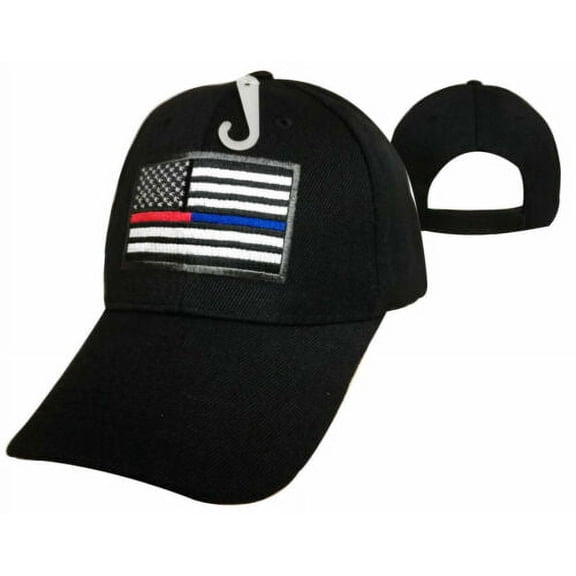 Fire & Police Dept. US Flag w/ Thin Red&Thin Blue Line Hat