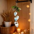 thumbnail image 5 of Doghiosgha Wooden Heart Hanging Wall Ornament Farmhouse Bow Decor with Wooden Pendants for Entryway Living Room Home Decor, 22.8 Inch, Blue, 5 of 6