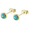 thumbnail image 2 of sweethay Pendientes de 2 uds con de plata, pendientes redondos con pasador, joyería de boda para mujeres y niñas, regalo para mujer Ropa, zapatos y accesorios Miscelánea Verde, 2 of 6