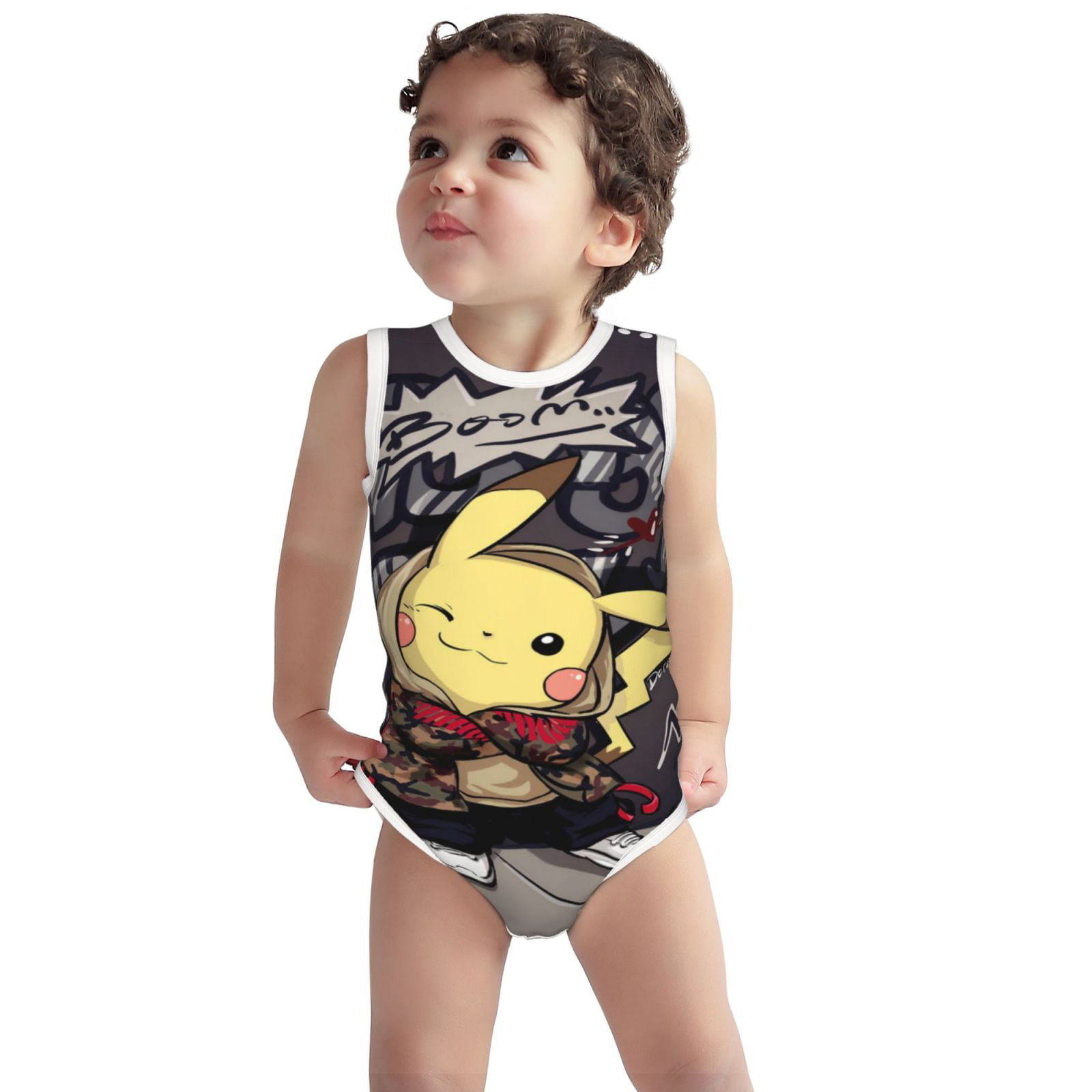 Stitch and Pikachu Newborn Jumpsuit Baby Bodysuit Long Sleeve Romper Clothes Set 