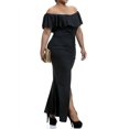 thumbnail image 3 of KVMeteor Robe Maxi Fendue Sans Manches à Épaules Ouvertes Aguichant pour Femme Grande Taille, 3 of 4