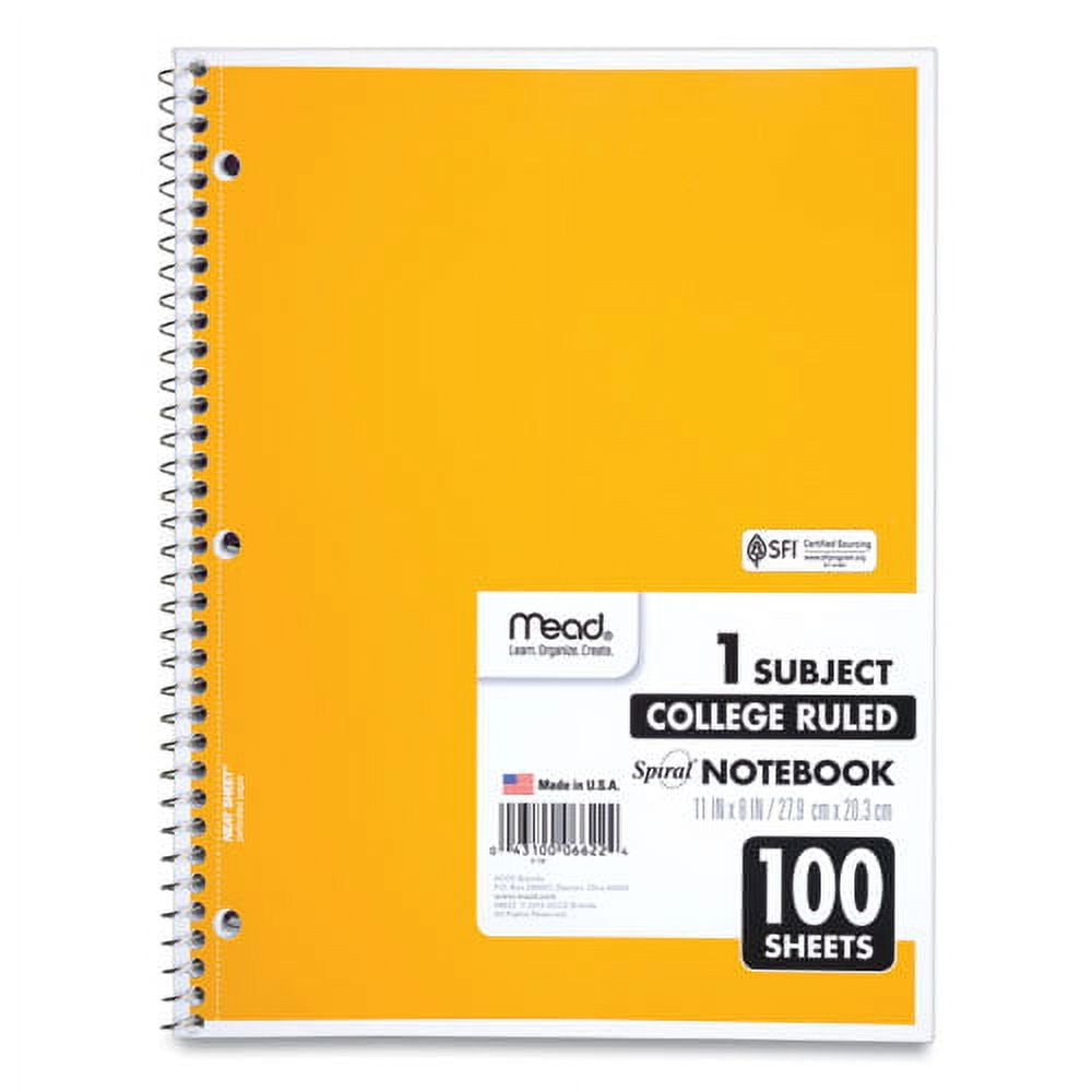 Spiral Notebook, 3-Hole Punched, 1 Subject, Medium/college