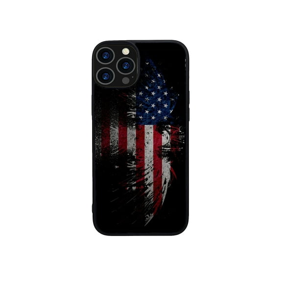 Phone Case for Apple iPhone 13 Pro Max Hybrid Print Design Vintage Pattern Fashion Rubber Hard PC TPU Shockproof Slim Fit Frame Cover [ AMERICAN EAGLE 2 ]