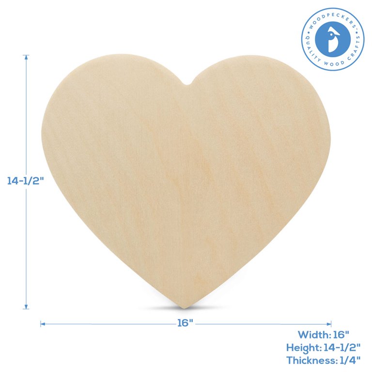 16 Heart Unfinished Wood Cutout Shape