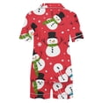thumbnail image 5 of Feancey Christmas Short Set for Women Cute Snowman Print Lounge Pj Sets Soft Casual Button Down Pajamas and Shorts Sleepwear 2 Piece Outfits Multicolor S, 5 of 7