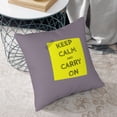 thumbnail image 6 of Square Throw Pillow Covers with Core, Keep Calm Slogan Labels Purple Pillows for Sofa Beds, 20"x20", 6 of 9