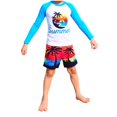 thumbnail image 6 of Swimsuits For Boys' Beach Style Two Piece Swimsuit Set Long Sleeve Top & Swim Shorts With Palm Tree & Sunset Print Quick Dry Upf 50+ For Surfing Pool Bathing Suit For Kids, 6 of 6