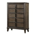 thumbnail image 2 of Roundhill Furniture Aetheria Contemporary Wood 5-Drawer Chest in Dark Brown, 2 of 6