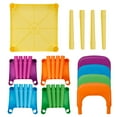 thumbnail image 2 of HomGarden 5PCS Toddler Kids Plastic Table & 4 Chairs Set, Multi Color Playroom, 2 of 10