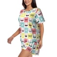 thumbnail image 2 of "Wukai Cute French Bulldog Women's Pajama Set - Short-Sleeve Top and Shorts with Elastic Waistband and Pockets for Loungewear, Yoga, and Casual Wear-X-Large, 2 of 8