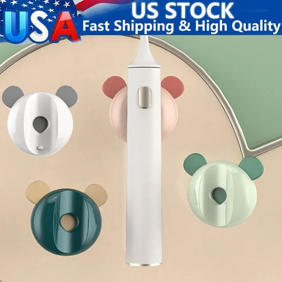4Pcs Wall Mounted Electric Toothbrush Holder Organizer Plastic Used To Bathroom