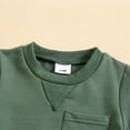 thumbnail image 5 of XUELUO Toddler Boys Casual Outfit Sets Summer Solid Color Crew Neck Short Sleeve Pockets T Shirt Tops and Shorts Two Piece Outwear,Green,2-3 Years, 5 of 7
