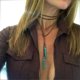 thumbnail image 3 of Gargantilla De Moda Collar De Gargantilla De Cuero Negro Marrón Encanto De Turquesa Natural, 3 of 5