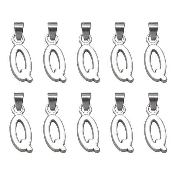 EeaseMX 20 colgantes de aleación con la letra Q en inglés, accesorios para hacer joyas, collares y pulseras.