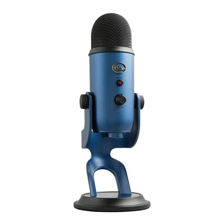 Blue Yeti Microphone (Blue) with Boom Arm Stand, Pop Filter and Shock Mount  