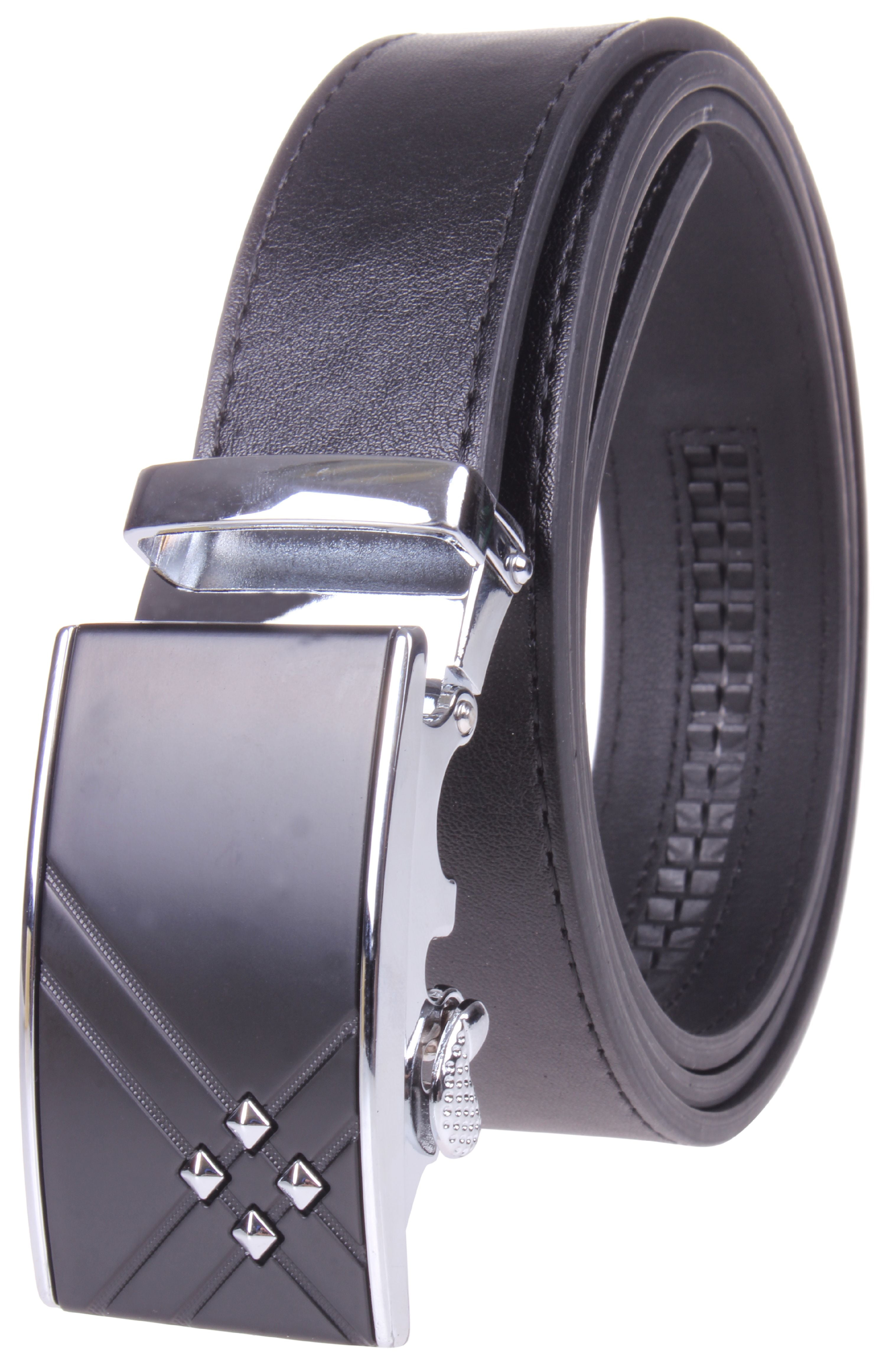Many Styles Available Enimay Black Genuine Leather No Hole Ratchet Belt Formal