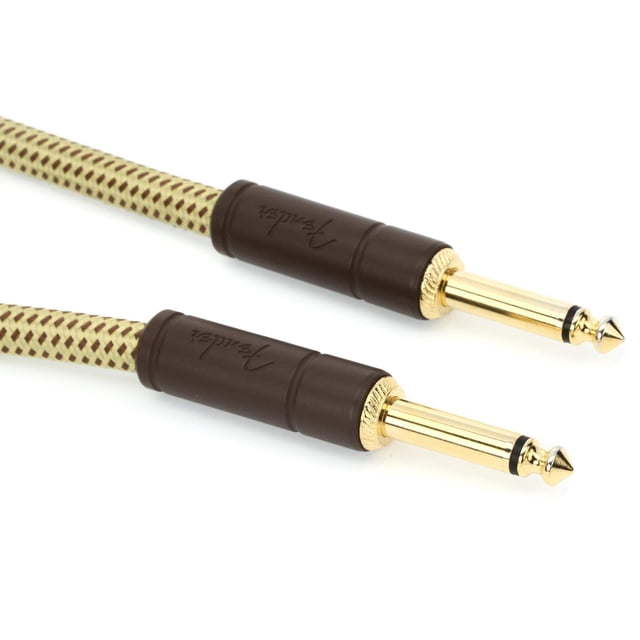 Cable de instrumento Fender Deluxe Series para guitarra, 25 pies, tweed