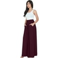 thumbnail image 4 of KOH KOH Long Flowy Cute Modest High Empire Waist Full Floor Length Pockets Casual Semi Formal Vintage Work Office Workwear Maxi Skirt For Women Maroon Wine Red Medium US 8-10 NT325, 4 of 7