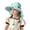 1-Blue1499, variant on Oiyii Newborn Girl's Upf‑Protective Sun Hats Ocean Animal Printed Beach Excursion Bucket Hats Kids Headwear, Pink