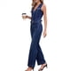 thumbnail image 2 of Conjunto de 2 Piezas de Mezclilla para Mujer, Chaleco Vaquero Sin Mangas con Botones, Camisa Y2k, Pantalones Vaqueros de Pierna , Pantalones Palazzo Traje Azul L, 2 of 10