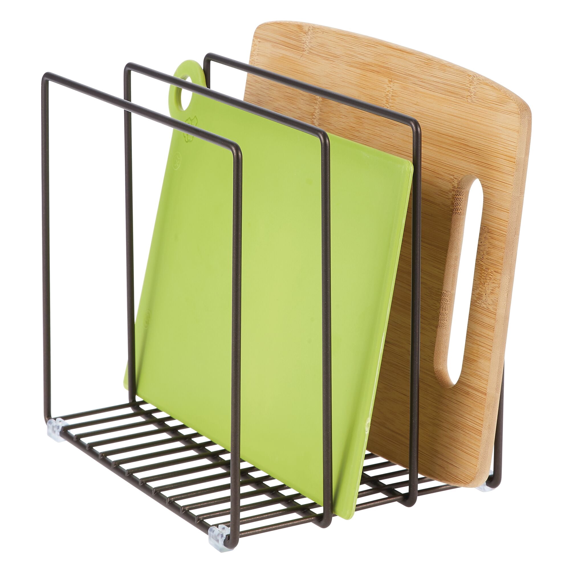mDesign Steel Storage Tray Organizer Rack for Kitchen Cabinet - 2 Pack - Bronze