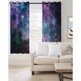 thumbnail image 2 of Purple Ombre Starry Night Kitchen Curtains Modern Abstract Art Cafe Short Curtains for Bathroom Blackout Window Curtain Grommet Small Window Treatment Tier Drapes for Bedroom Living Room 42"x45"x2, 2 of 9