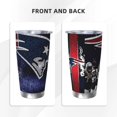 thumbnail image 3 of Taza térmica duradera de acero inoxidable 304 con tapa y pajita con temática del equipo de fútbol Patriots Taza térmica de acero inoxidable de 20 oz Taza para automóvil Adecuada para bebidas frías y, 3 of 8