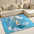thumbnail image 2 of SKYSONIC Cute Mermaid with Fish Lightweight Carpet Mats Area Soft Rugs Floor Mat Rug Home Decoration for Kids Room Living Room 63 x 48 inches, 2 of 6