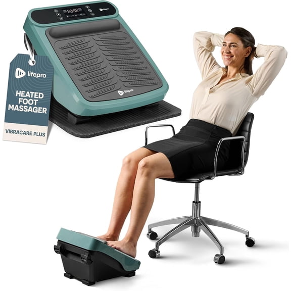 Lifepro VibraFlow Plus Heated Foot and Calf Massager with Remote, Adjustable Intensity - Blue