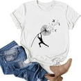 thumbnail image 5 of DeHolifer Women's T-shirts Dandelion Graphic Printed Short Sleeve Crewneck T-shrits Modal Casual Fashion Blouse Tops White XL, 5 of 5